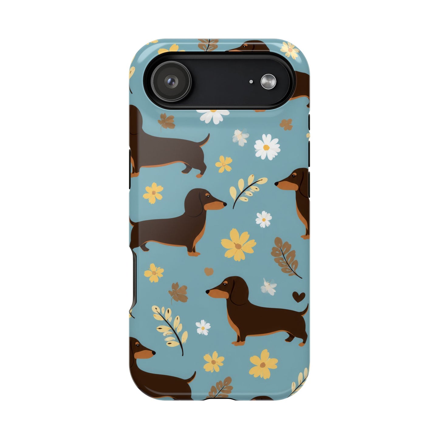 Dachshund Floral Magnetic Phone Case — Impact-Resistant