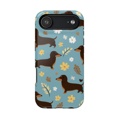 Dachshund Floral Magnetic Phone Case — Impact-Resistant