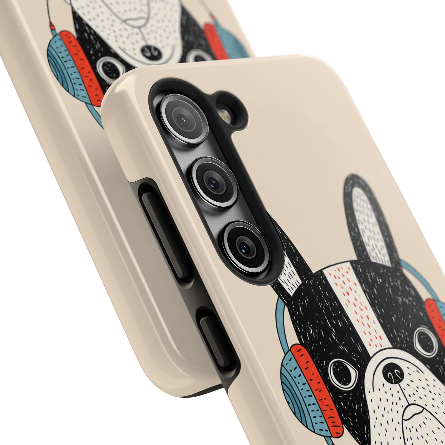 Music Dog Phone Case for iPhone and Samsung Galaxy, Cute Headphones Dog Protective Case