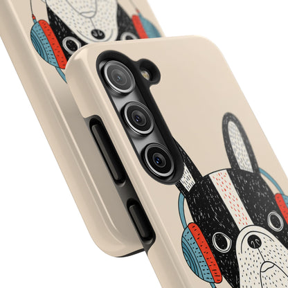 Music Dog Phone Case for iPhone and Samsung Galaxy, Cute Headphones Dog Protective Case