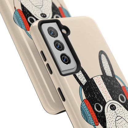 Music Dog Phone Case for iPhone and Samsung Galaxy, Cute Headphones Dog Protective Case