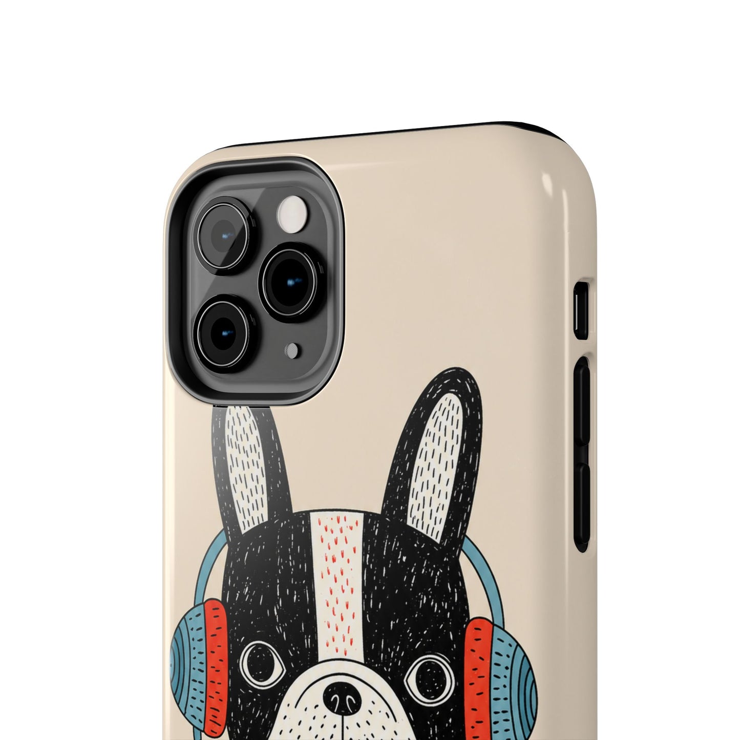 Music Dog Phone Case for iPhone and Samsung Galaxy, Cute Headphones Dog Protective Case
