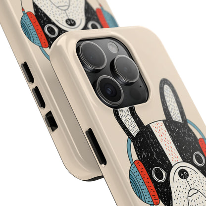 Music Dog Phone Case for iPhone and Samsung Galaxy, Cute Headphones Dog Protective Case