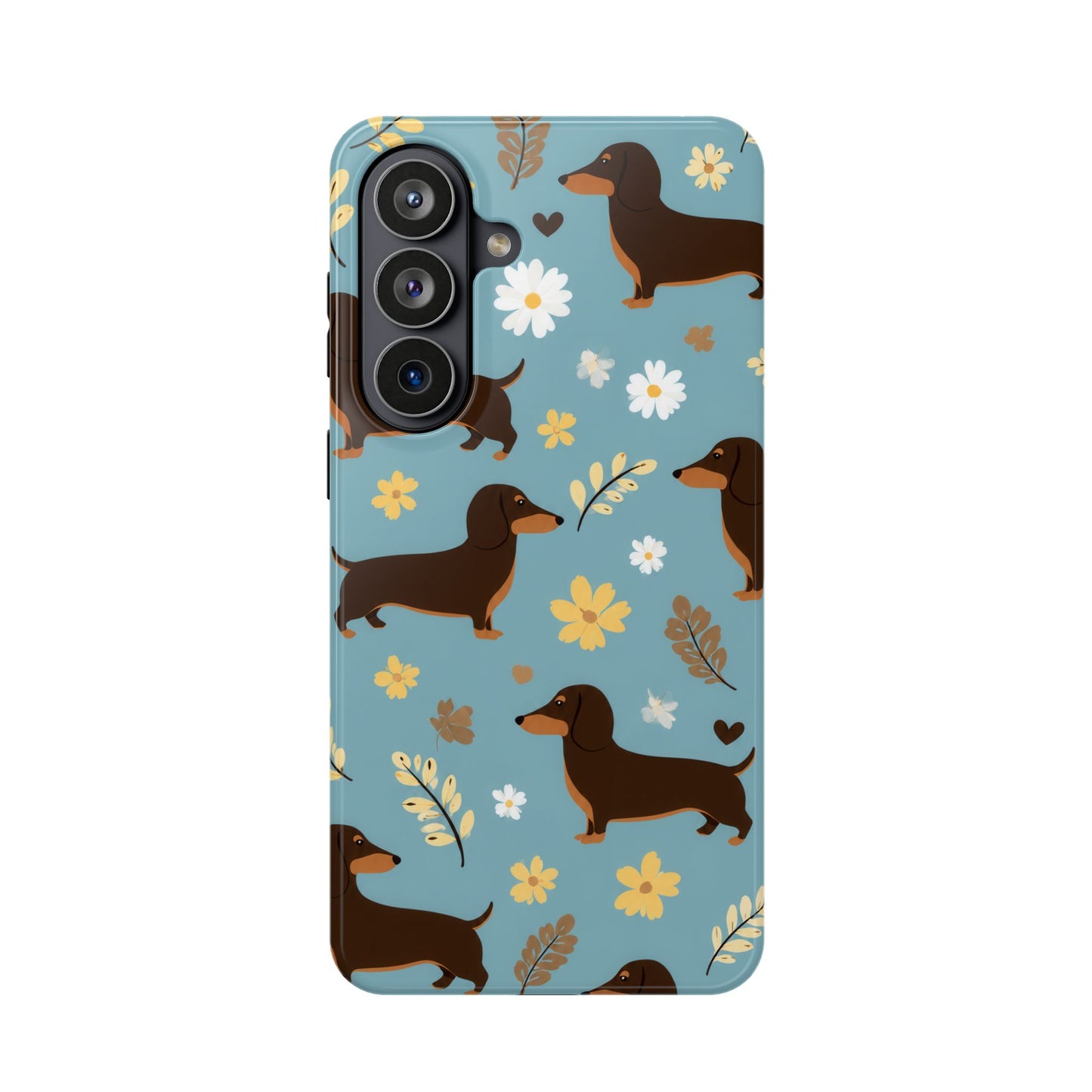 Dachshund Floral Magnetic Phone Case — Impact-Resistant
