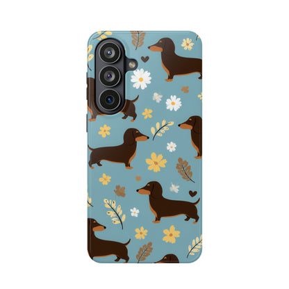 Dachshund Floral Magnetic Phone Case — Impact-Resistant