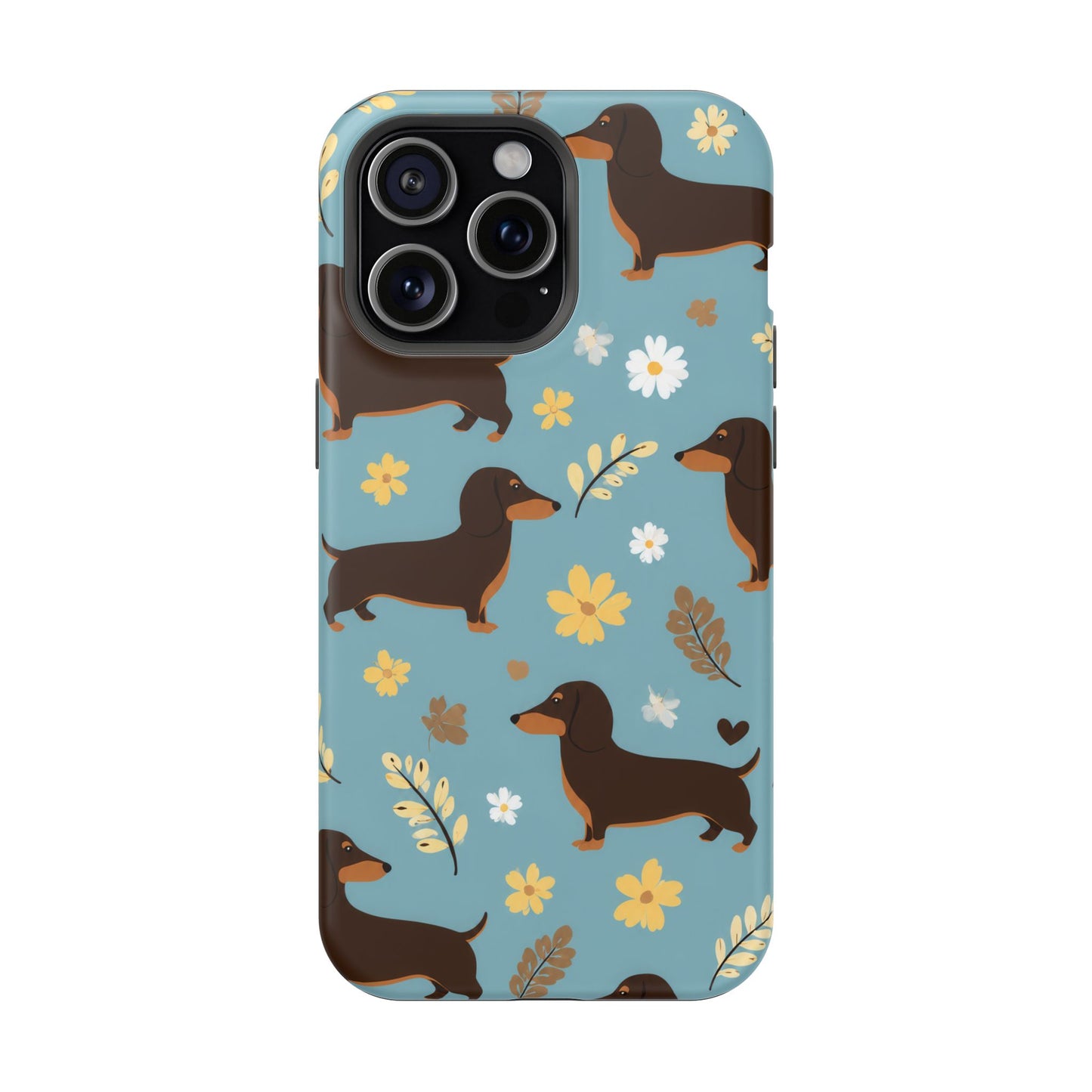 Dachshund Floral Magnetic Phone Case — Impact-Resistant