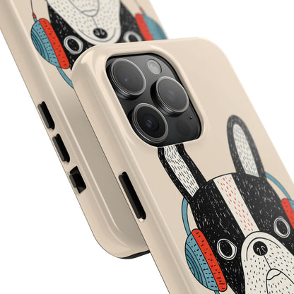 Music Dog Phone Case for iPhone and Samsung Galaxy, Cute Headphones Dog Protective Case