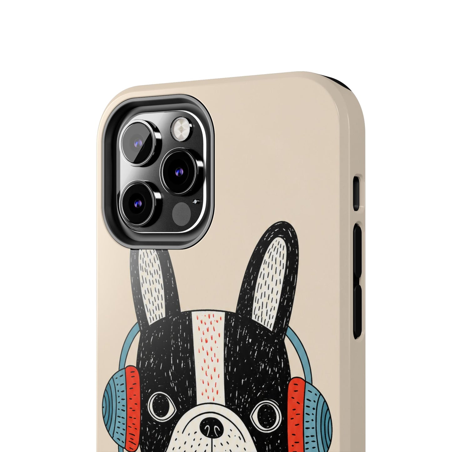 Music Dog Phone Case for iPhone and Samsung Galaxy, Cute Headphones Dog Protective Case