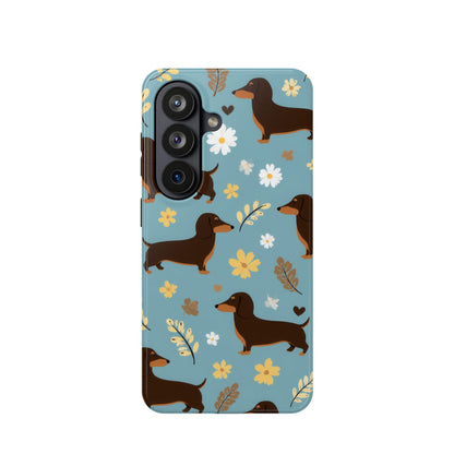Dachshund Floral Magnetic Phone Case — Impact-Resistant