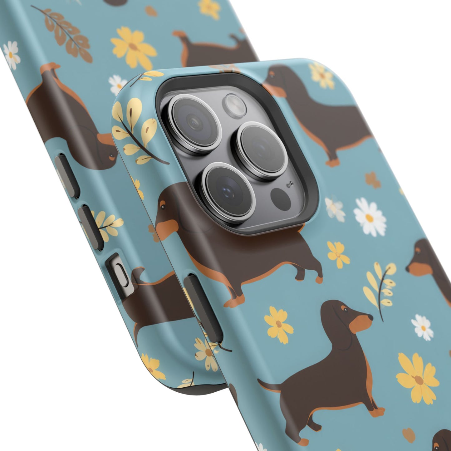 Dachshund Floral Magnetic Phone Case — Impact-Resistant