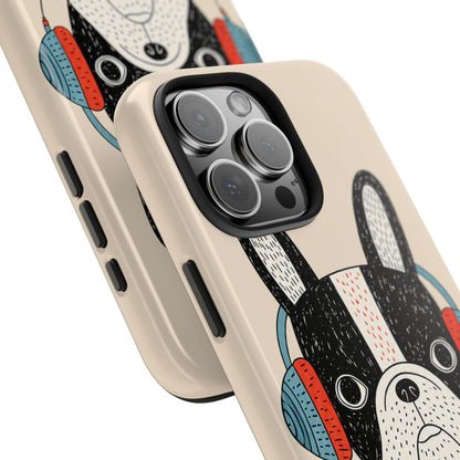 Music Dog Phone Case for iPhone and Samsung Galaxy, Cute Headphones Dog Protective Case
