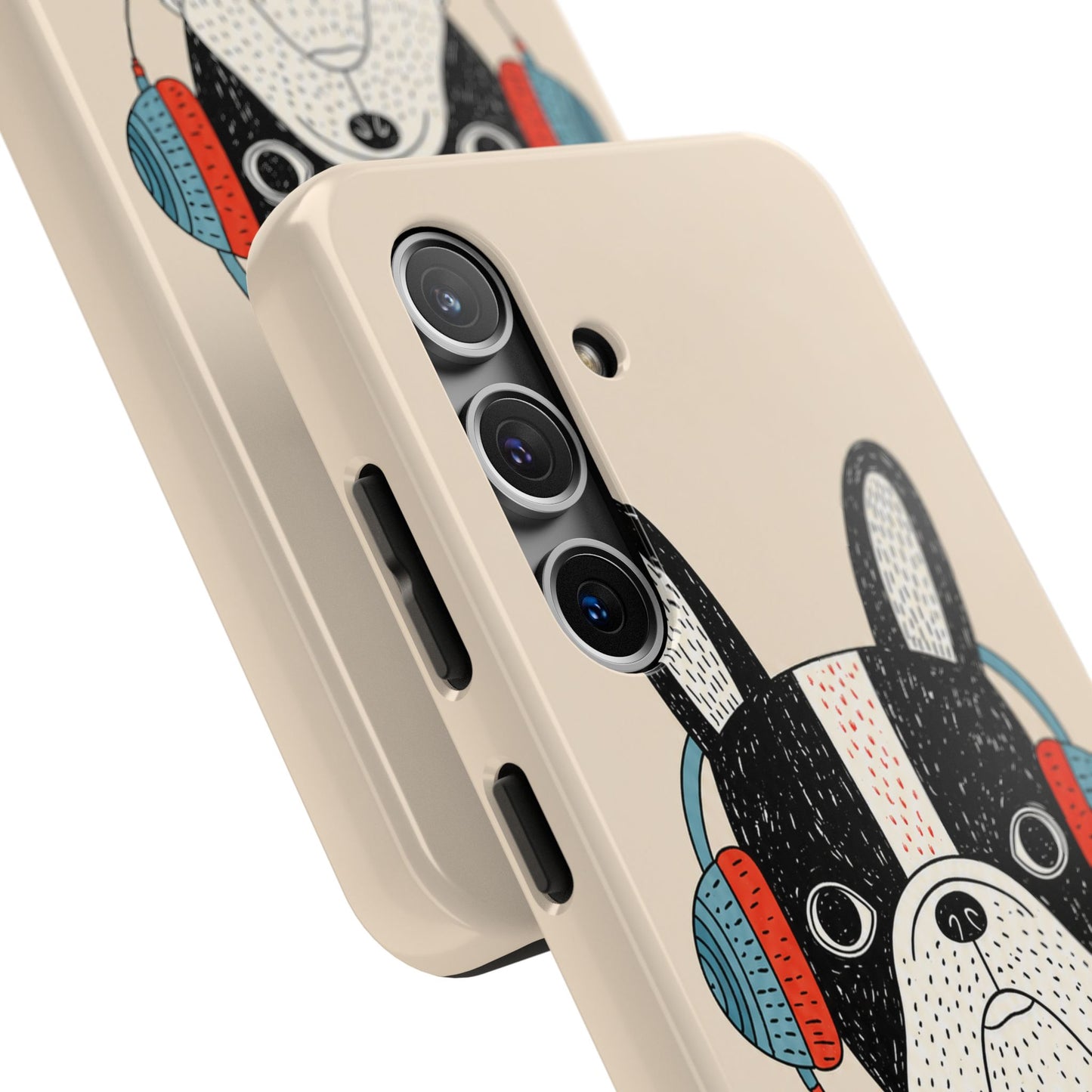 Music Dog Phone Case for iPhone and Samsung Galaxy, Cute Headphones Dog Protective Case