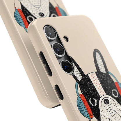 Music Dog Phone Case for iPhone and Samsung Galaxy, Cute Headphones Dog Protective Case