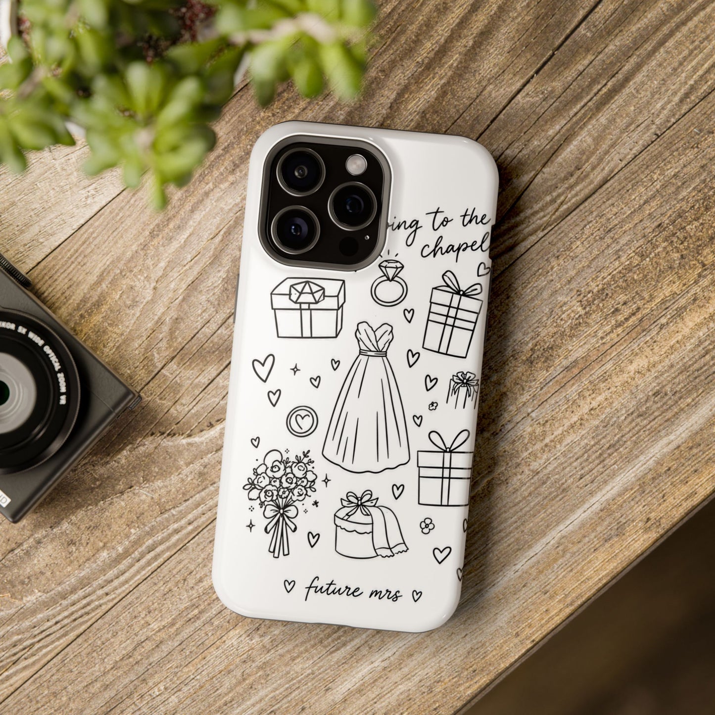 Bachelorette Phone Case — 'Going to the Chapel' Doodle Design (Future Mrs.)