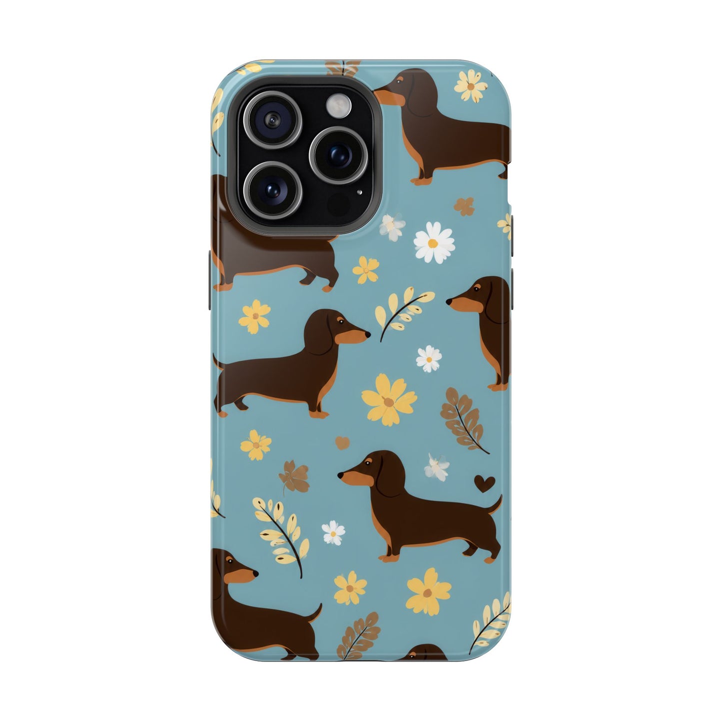 Dachshund Floral Magnetic Phone Case — Impact-Resistant