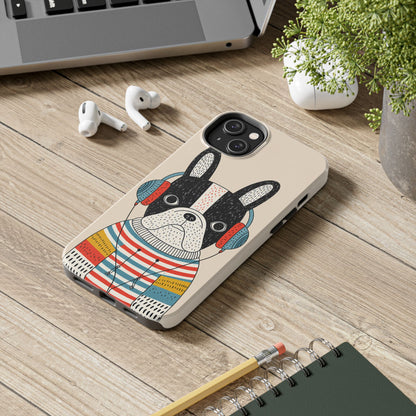 Music Dog Phone Case for iPhone and Samsung Galaxy, Cute Headphones Dog Protective Case