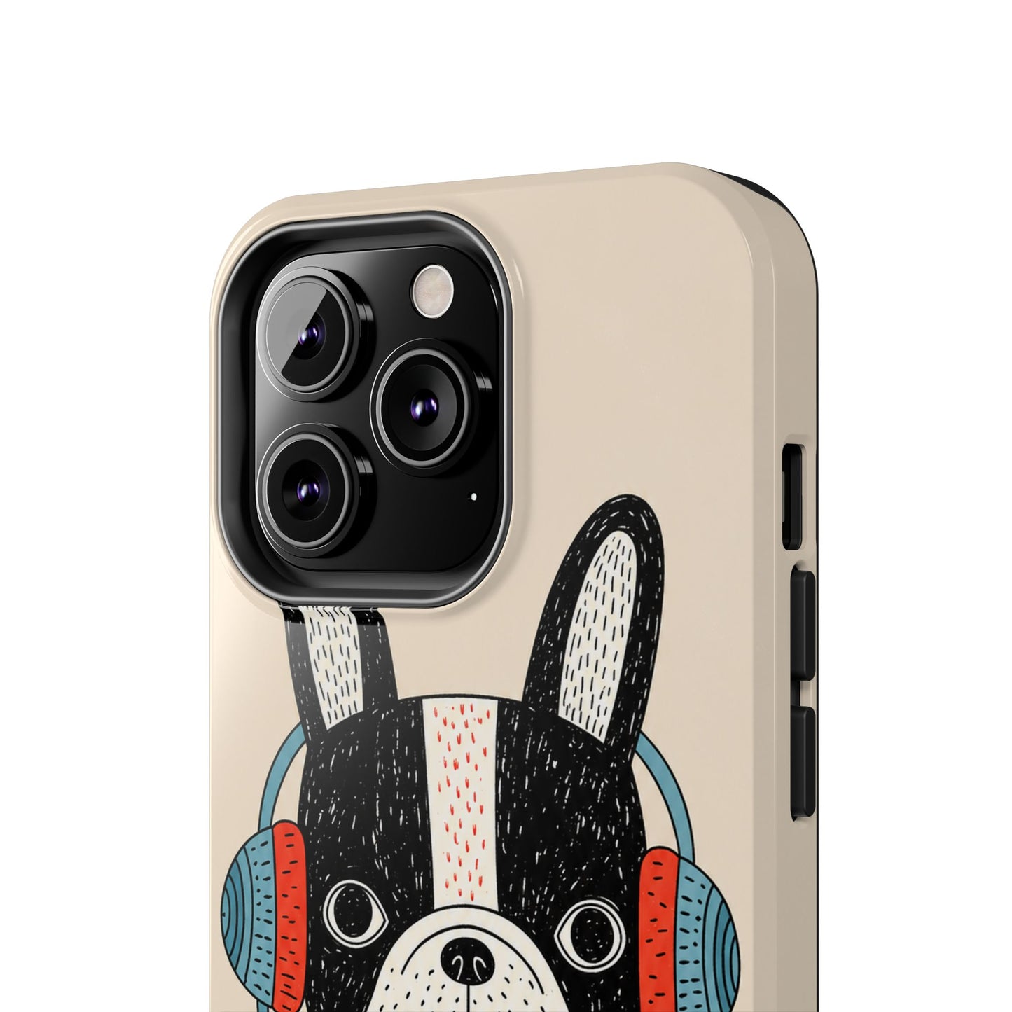 Music Dog Phone Case for iPhone and Samsung Galaxy, Cute Headphones Dog Protective Case