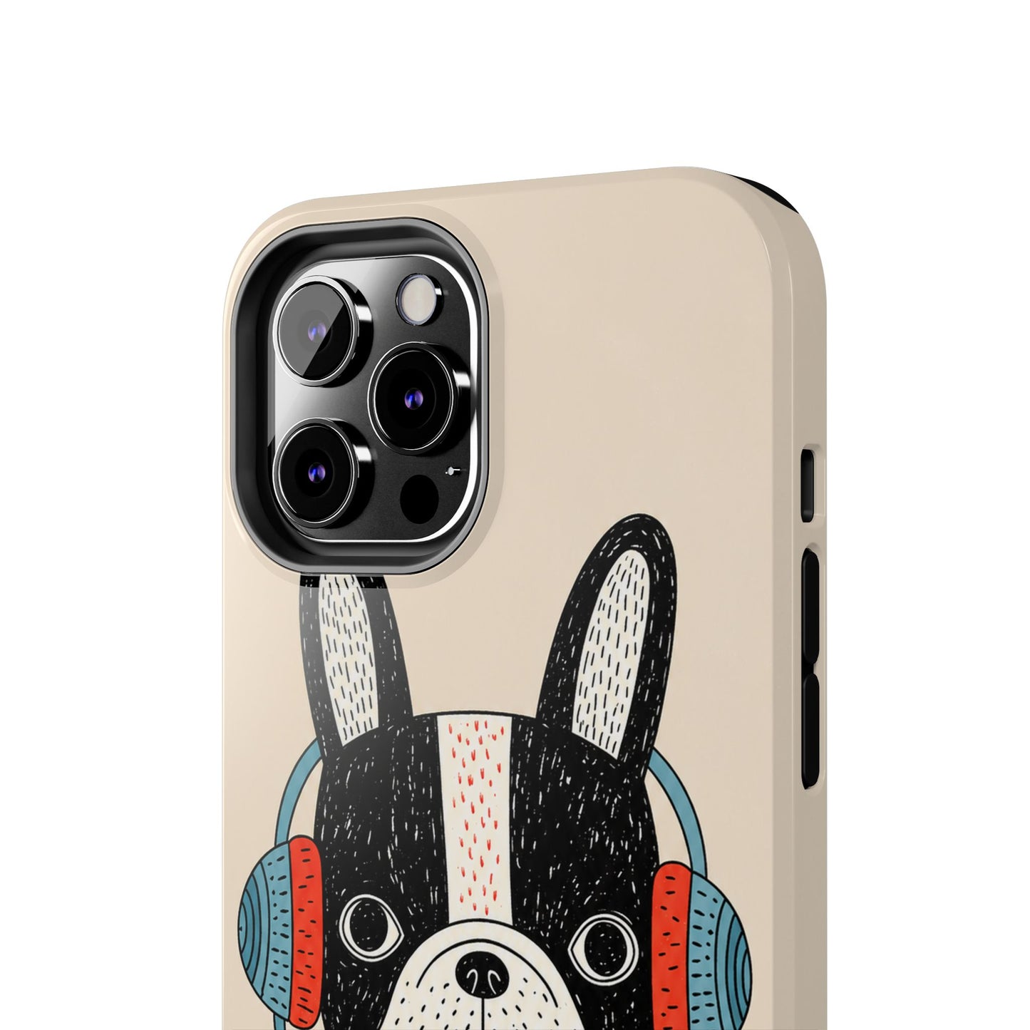 Music Dog Phone Case for iPhone and Samsung Galaxy, Cute Headphones Dog Protective Case