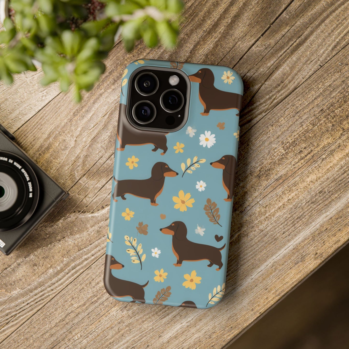 Dachshund Floral Magnetic Phone Case — Impact-Resistant