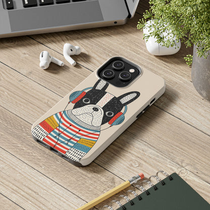 Music Dog Phone Case for iPhone and Samsung Galaxy, Cute Headphones Dog Protective Case