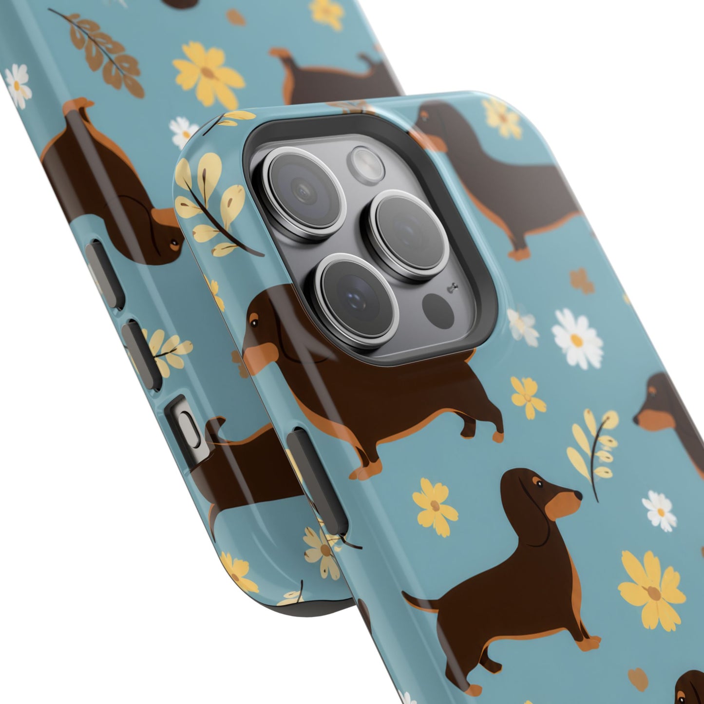 Dachshund Floral Magnetic Phone Case — Impact-Resistant