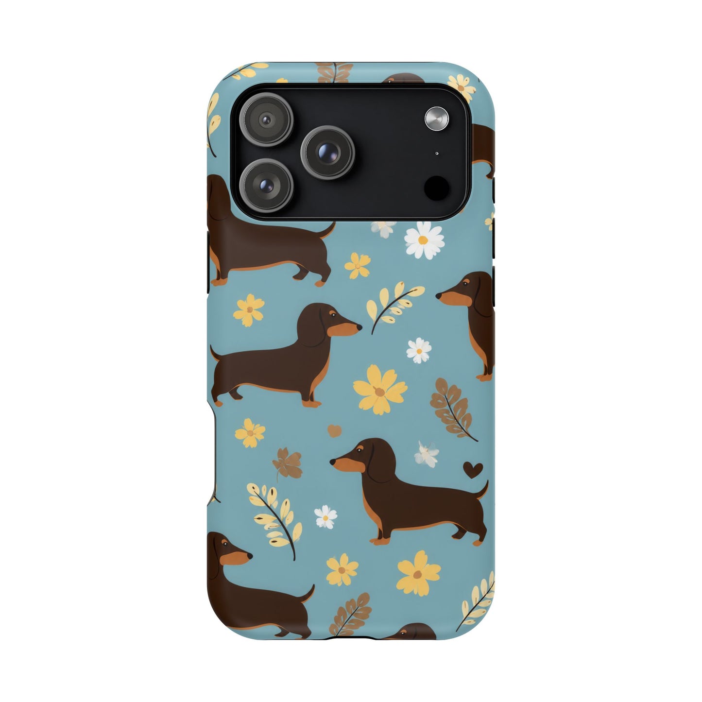 Dachshund Floral Magnetic Phone Case — Impact-Resistant