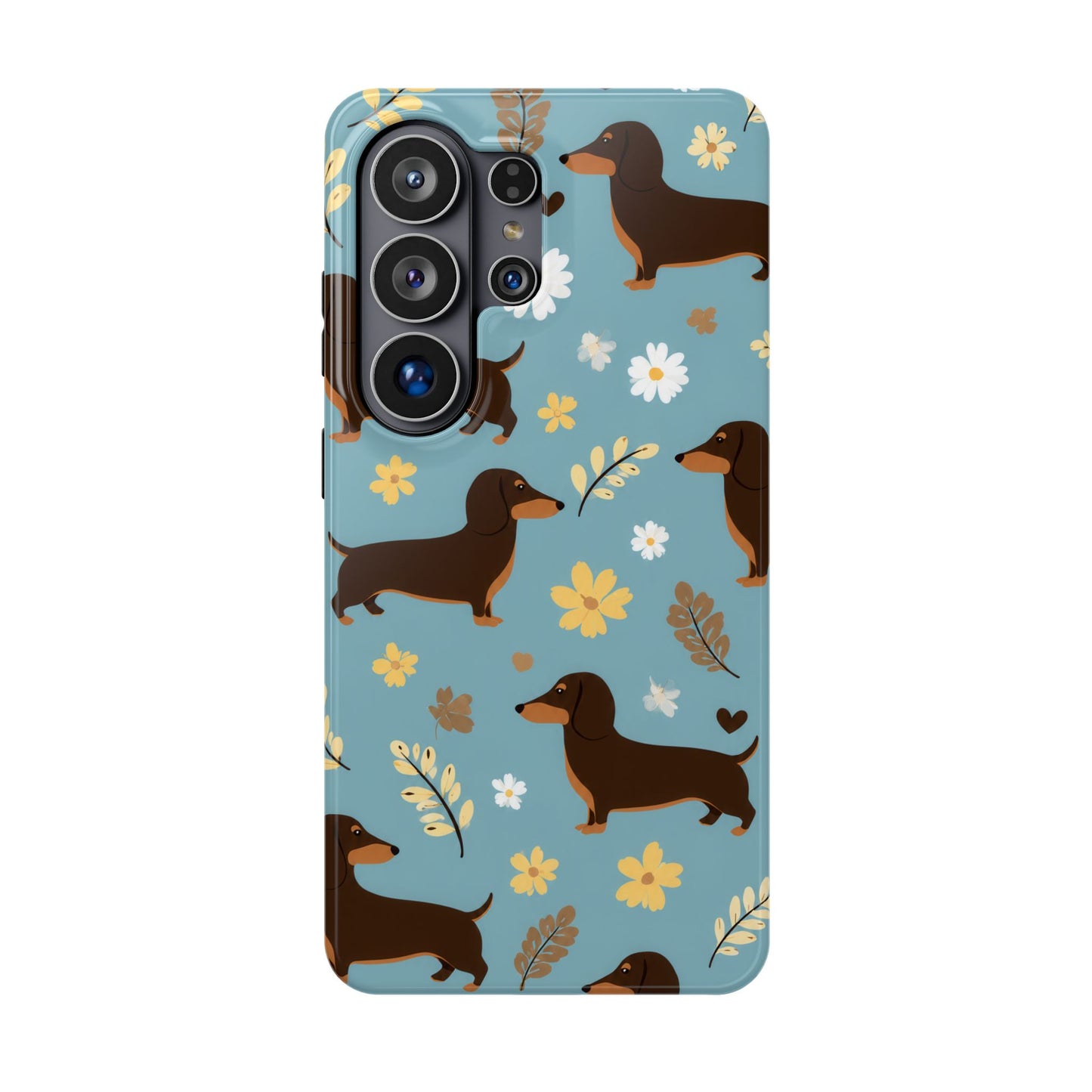 Dachshund Floral Magnetic Phone Case — Impact-Resistant