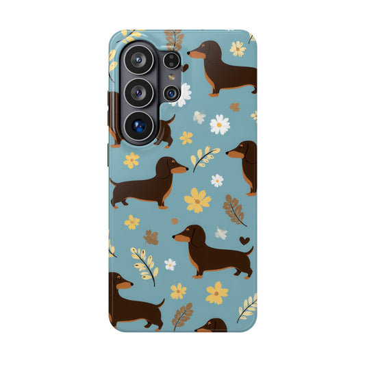 Dachshund Floral Magnetic Phone Case — Impact-Resistant