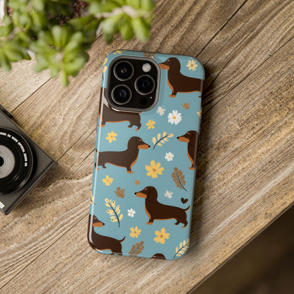 Dachshund Floral Magnetic Phone Case — Impact-Resistant