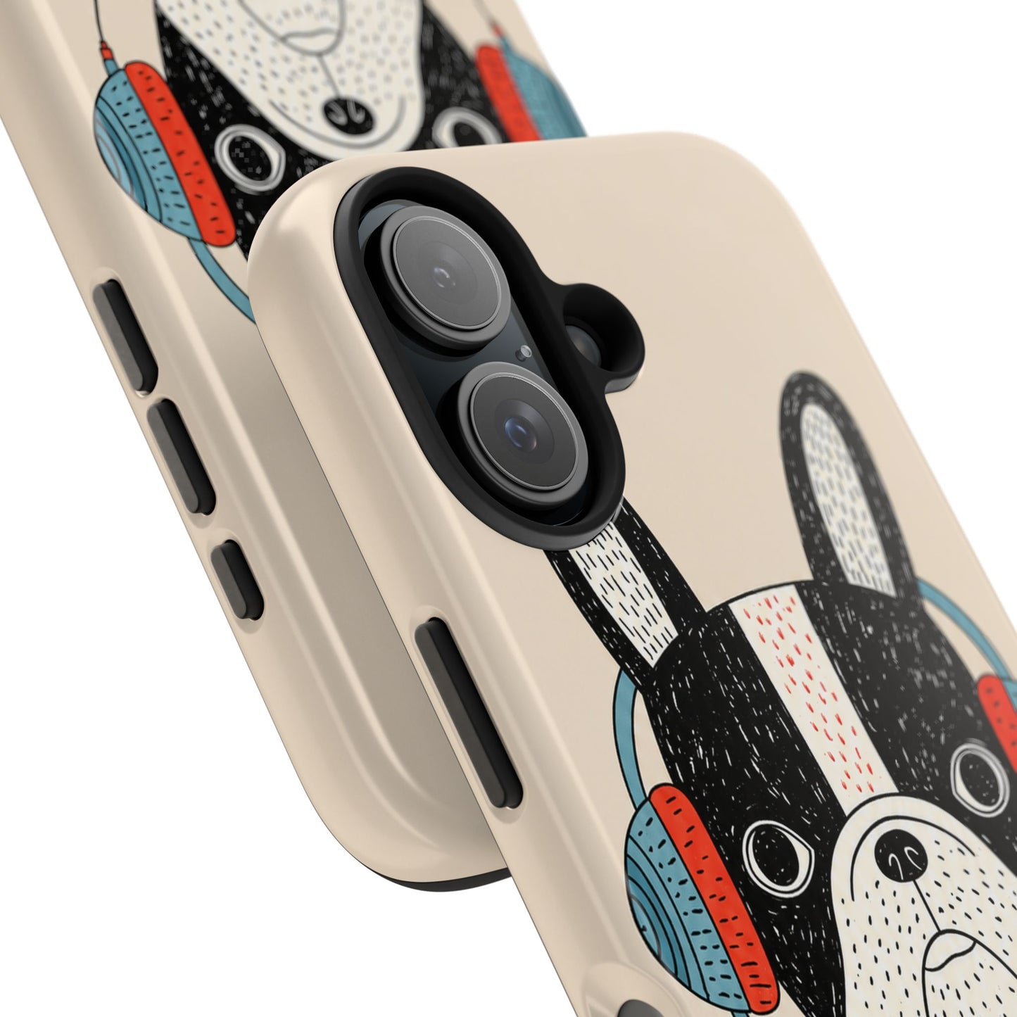 Music Dog Phone Case for iPhone and Samsung Galaxy, Cute Headphones Dog Protective Case