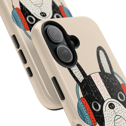Music Dog Phone Case for iPhone and Samsung Galaxy, Cute Headphones Dog Protective Case