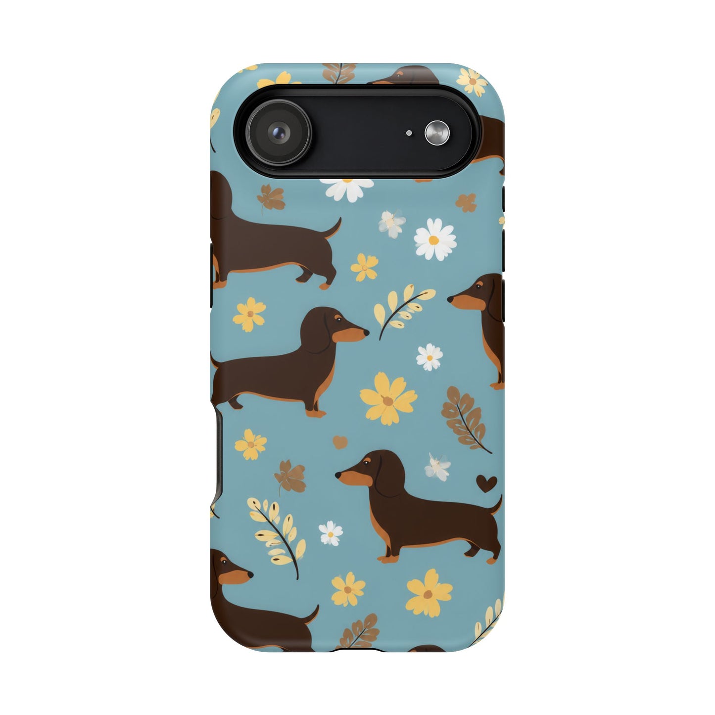 Dachshund Floral Magnetic Phone Case — Impact-Resistant