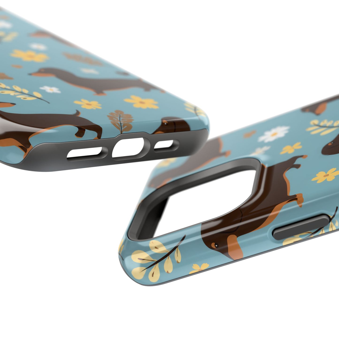 Dachshund Floral Magnetic Phone Case — Impact-Resistant