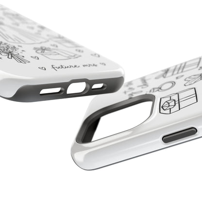 Bachelorette Phone Case — 'Going to the Chapel' Doodle Design (Future Mrs.)