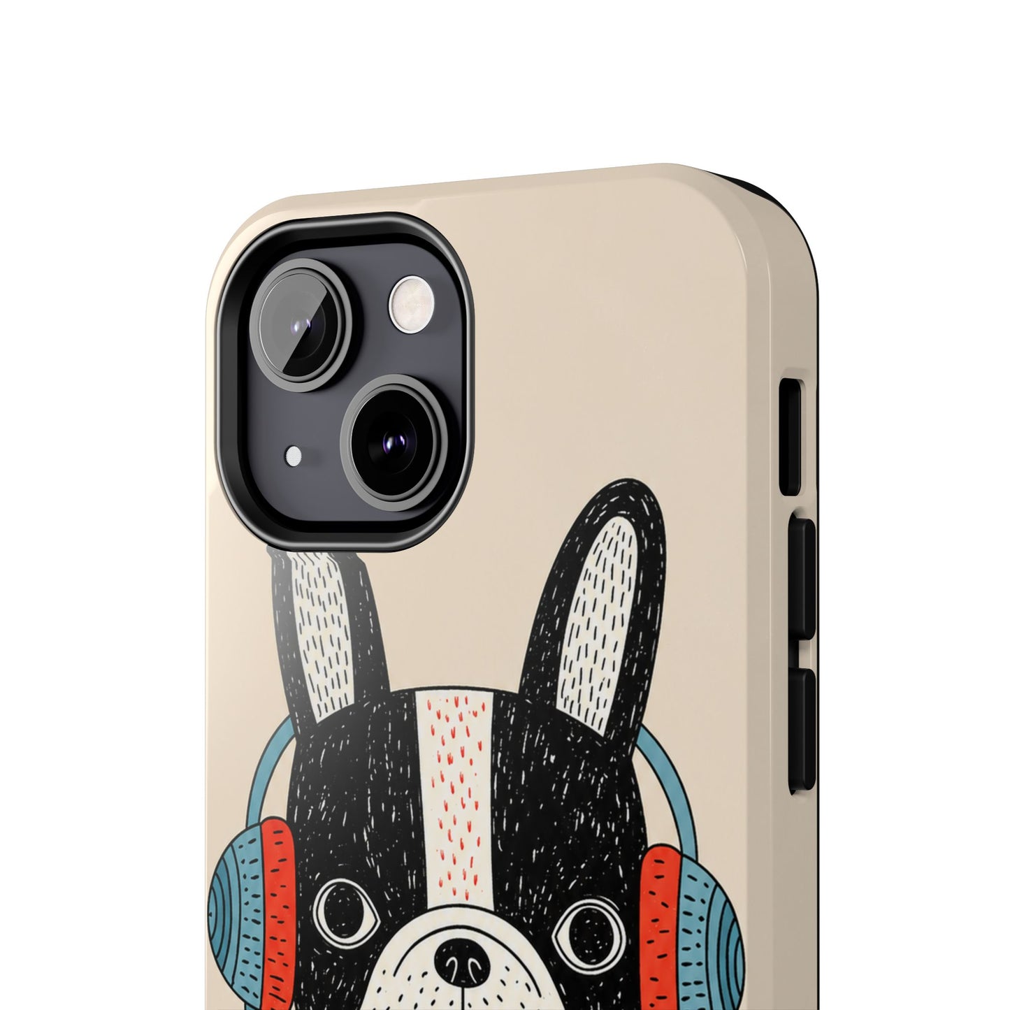 Music Dog Phone Case for iPhone and Samsung Galaxy, Cute Headphones Dog Protective Case